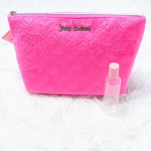 💗 Juicy Couture Pink makeup bag with toiletry battle .